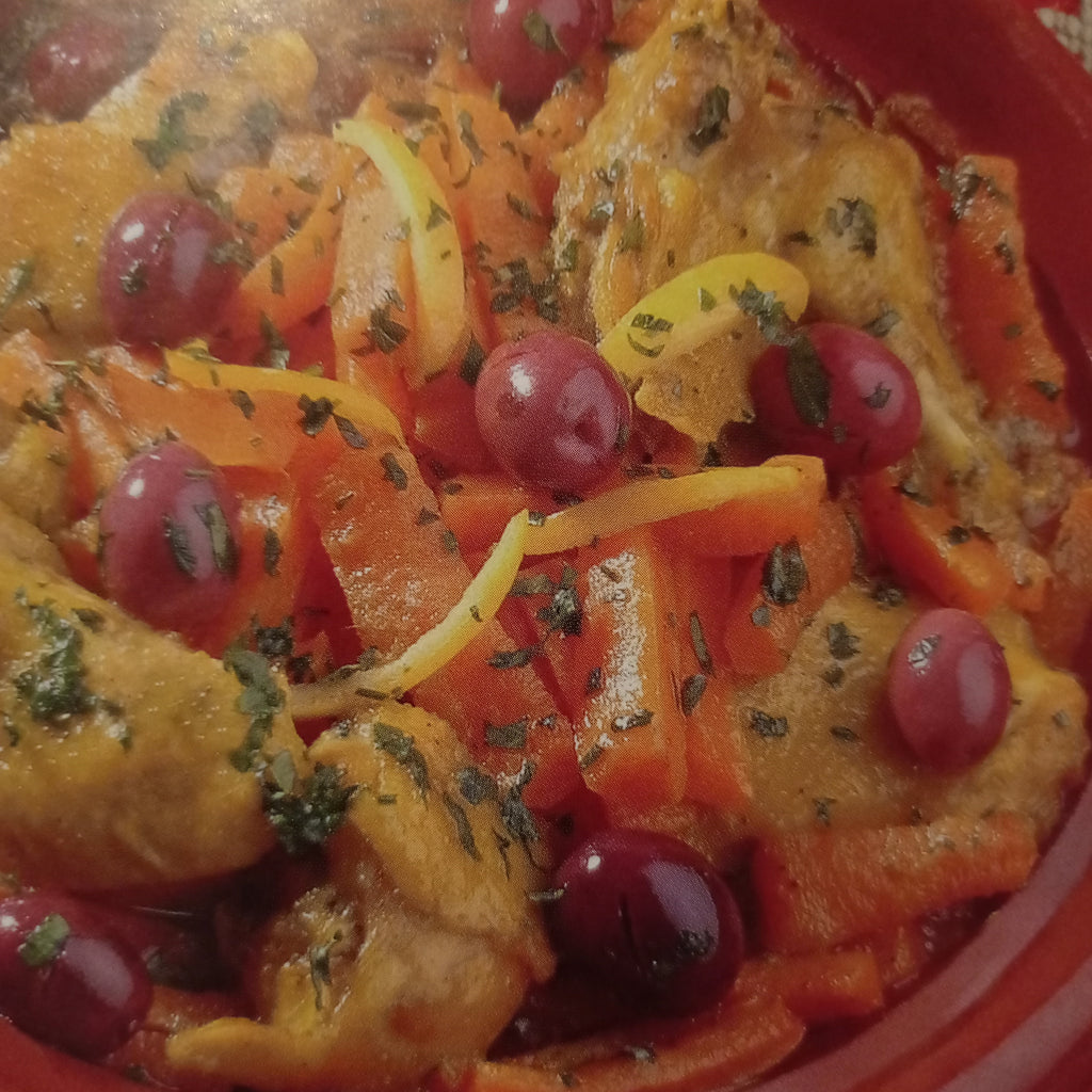 Tajine marocain poulet, olives & poivron Recette