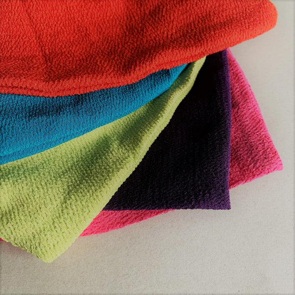 gant de gommage crèpe kessa, différents coloris