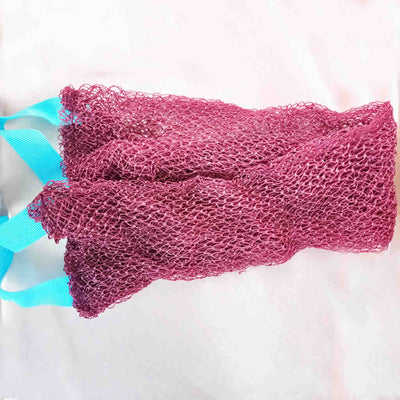 gant dorsal pour savonnage du dos, fait au crochet