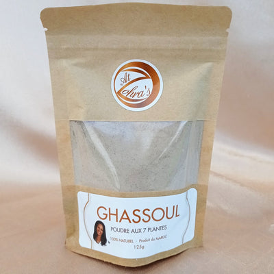 Ghassoul en poudre aux 7 plantes - laver les cheveux gras